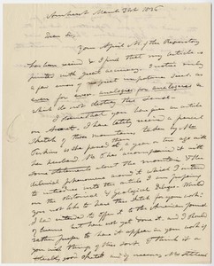 Edward Hitchcock letter to Bela B. Edwards, 1836 March 31