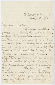 Edward Hitchcock, Jr. letter to Edward Hitchcock, 1860 August 11