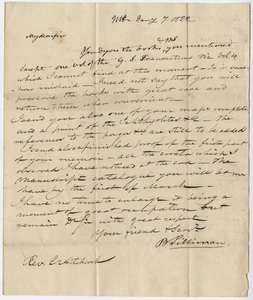 Benjamin Silliman letter to Edward Hitchcock, 1822 January 7