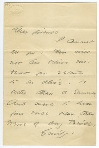 Emily Dickinson letter to Samuel Bowles