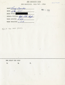 Citywide Coordinating Council daily monitoring report for Hyde Park High School by Lucy Banks, 1975 November 18