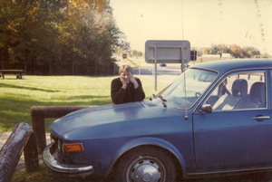 Karol and the 'Mayfly', her car