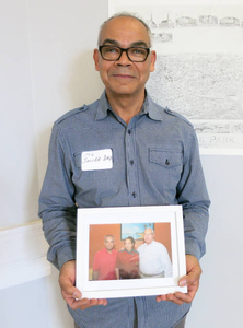 Javier Diaz at the Hyde Park Mass. Memories Road Show