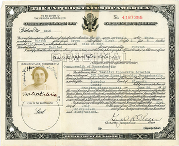 Certificate of Citizenship of my grandmother