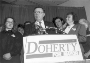 Ed Doherty, Boston Teachers Union (BTU) President, runs for mayor of Boston 1991
