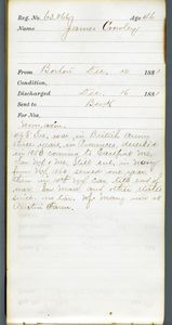 Tewksbury Almshouse Intake Record: Crowley, James