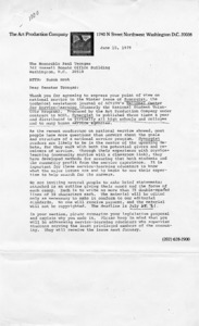 Letter to Paul Tsongas from Carolyn Mulford thanking the Senator for expressing his point of view on national service in a Synergist Issue.