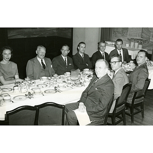 Board members seated at the annual meeting at the Parker House