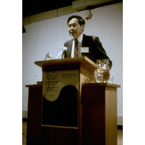 Man speaks at the Chinese American Joint Action Committee meeting