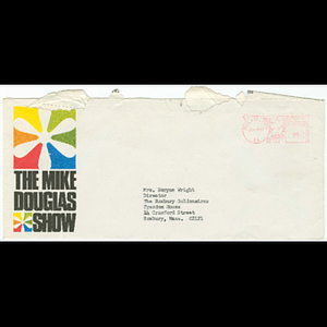 Letter from Euryne Wright of the Roxbury Goldenaires to The Mike Douglas show about choral group appearing on show and letter from The Mike Douglas Show to Euryne Wright rejecting application