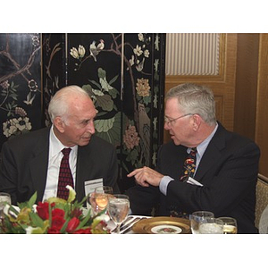 Guests speaking at the gala dinner in honor of John Hatsopoulos