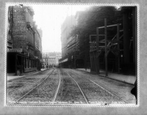 Looking towards Scollay Square on Tremont Street, sec. 6, time 5:00 a.m., Boston, Mass.