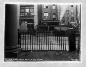 Part of the fence by the King's Chapel, Tremont Street, Boston, Mass., April 15, 1896