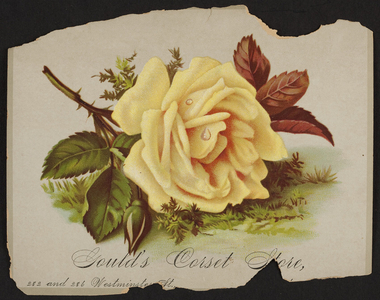 Trade card for Gould's Corset Store, 282 and 286 Westminster Street, Providence, Rhode Island, undated