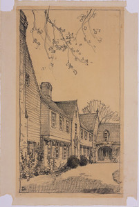 Perspective of entrance court of a house at Northeast Harbor, Maine, ca. 1929