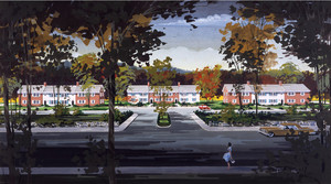 Presentation perspective of the Colonial Apartments, Newtown, Conn., ca. 1960s