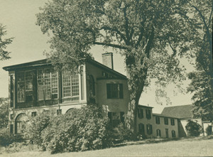 Exterior view of Castle Tucker with new facade, addition, and front yard, Wiscasset, Maine, undated
