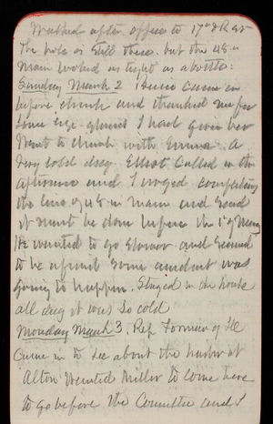 Thomas Lincoln Casey Notebook, February 1890-April 1890, 05, walked after office to 17th & R