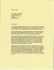 Letter from Mark H. McCormack to Andre J. Heiniger