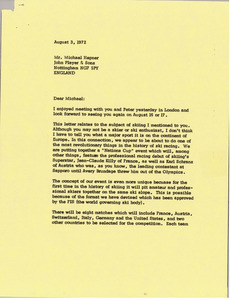 Letter from Mark H. McCormack to Michael Hepner