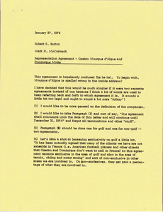 Memorandum from Mark H. McCormack to Robert S. Burton