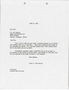 Letter from Mark H. McCormack to Jim Herman