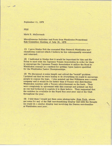 Memorandum from Mark H. McCormack to file