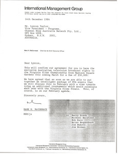 Letter from Mark H. McCormack to Lynton Taylor