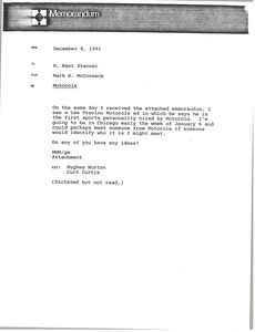 Memorandum from Mark H. McCormack to H. Kent Stanner