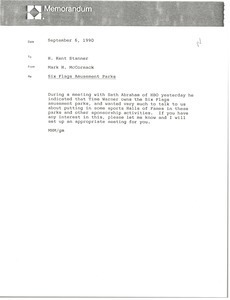 Memorandum from Mark H. McCormack to H. Kent Stanner