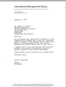 Letter from Mark H. McCormack to Robert E. McCowen