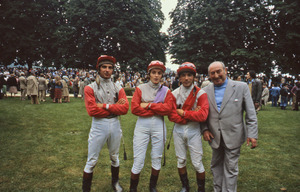 Jockeys with a trainer