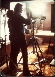 Jim Baker working a video camera in studio