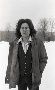 Mitch Sieser: half-length portrait, standing in the snow