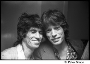 Keith Richards and Mick Jagger backstage at Saturday Night Live