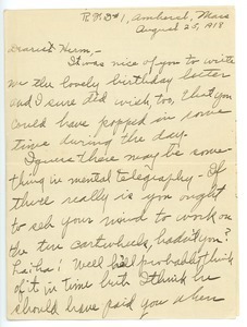 Letter from Ethel Nash to Herman B. Nash