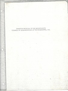 Tentative proposal of the Massachusetts council of organization of the handicapped, inc.