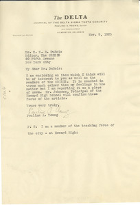 Letter from Pauline A. Young to W. E. B. Du Bois