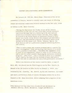 Report on a National Arts Commission