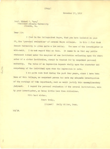 Letter from Kelly Miller to Edward T. Ware