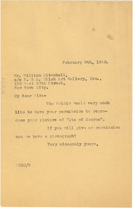 Letter from W. E. B. Du Bois to William Hitschell