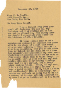 Letter from W. E. B. Du Bois to Mrs. Matthew V. Boutte