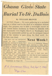 Ghana gives state burial to Dr. Du Bois