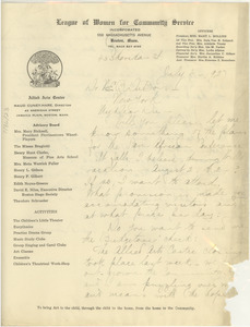 Letter from Maud Cuney Hare to W. E. B. Du Bois