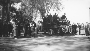 Truckload of students during Mountain Day