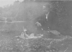 Greenville Norcott Willis having a picnic outside