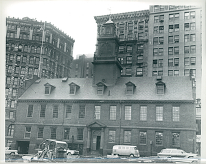 Demolition of 10 State Street, view of Old City Hall