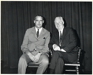 Mayor John F. Collins with an unidentified individual