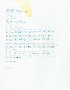 Letter from Bet Power to FTM (May 10, 1991)