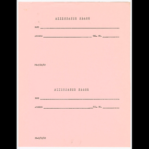 Two blank attendance forms